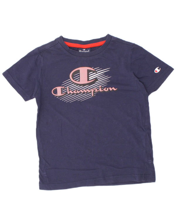 Camiseta Champion Boys Graphic Top 5-6 Anos XS Azul Marinho Algodão