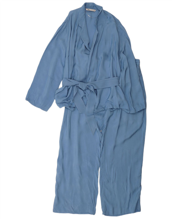 Zara Conjunto feminino de 2 peças UK 20 2XL W40 L31 Azul Viscose