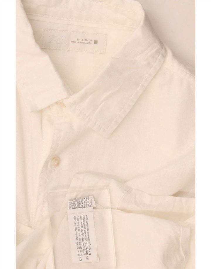 Zara Camisa Menino 13-14 Anos Linho Branco