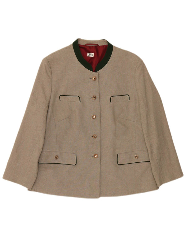 Jaqueta blazer feminina Gossl com 5 botões EU 44 XL cinza manchado de algodão