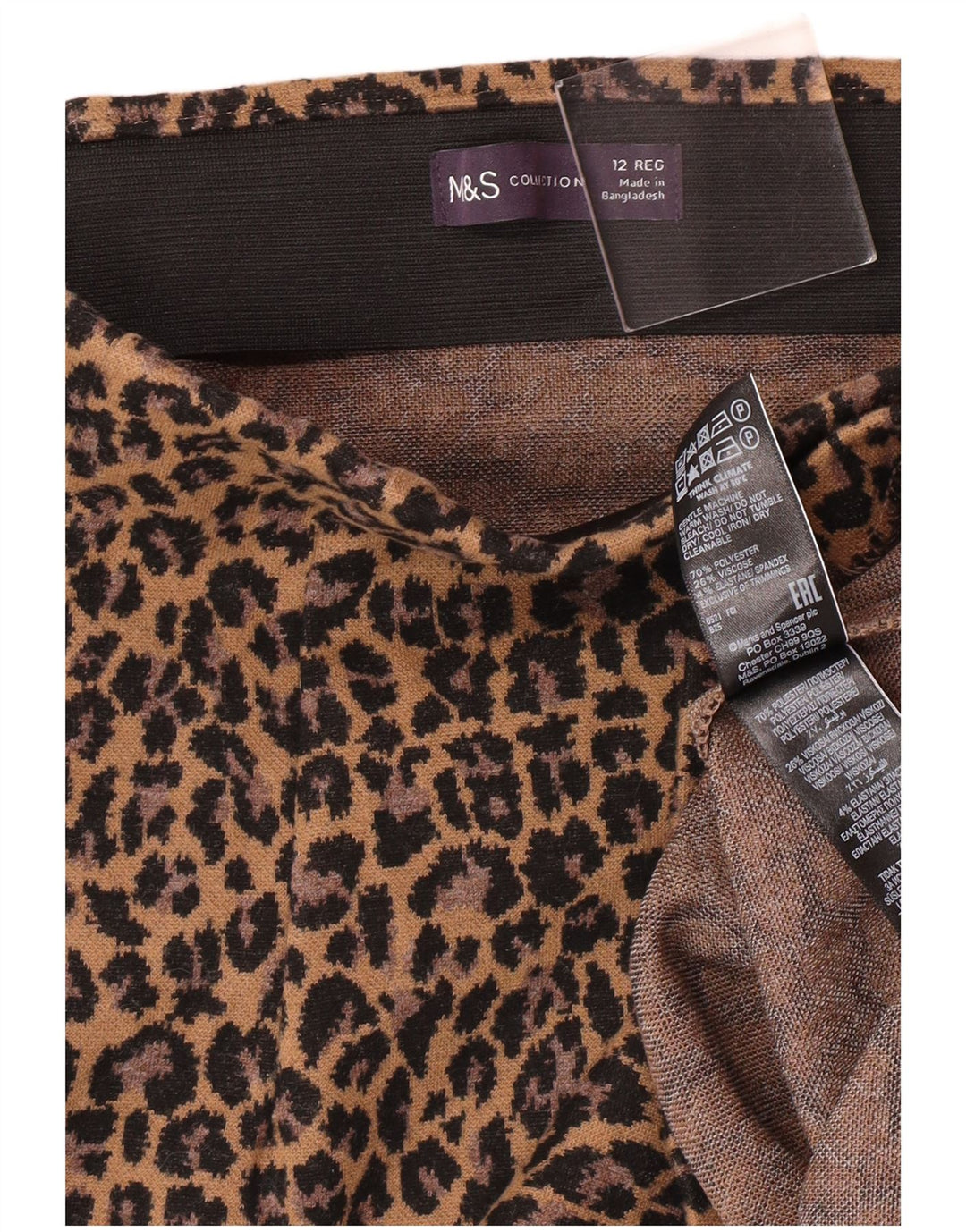 Minissaia feminina Marks & Spencer Reino Unido 12 médio W30 leopardo marrom