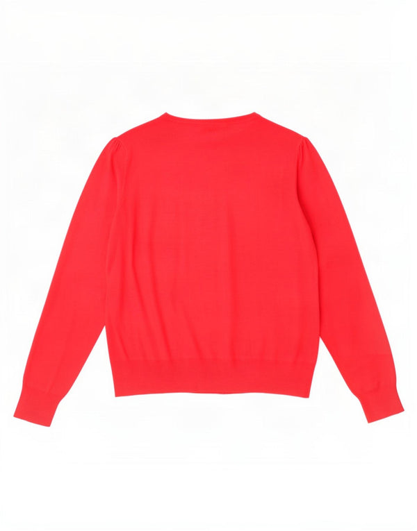 Suéter cardigã feminino Marks & Spencer UK 24 4XL viscose vermelha
