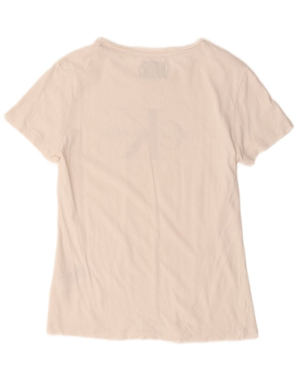 Camiseta feminina Calvin Klein Jeans com estampa gráfica, 12 algodão branco médio