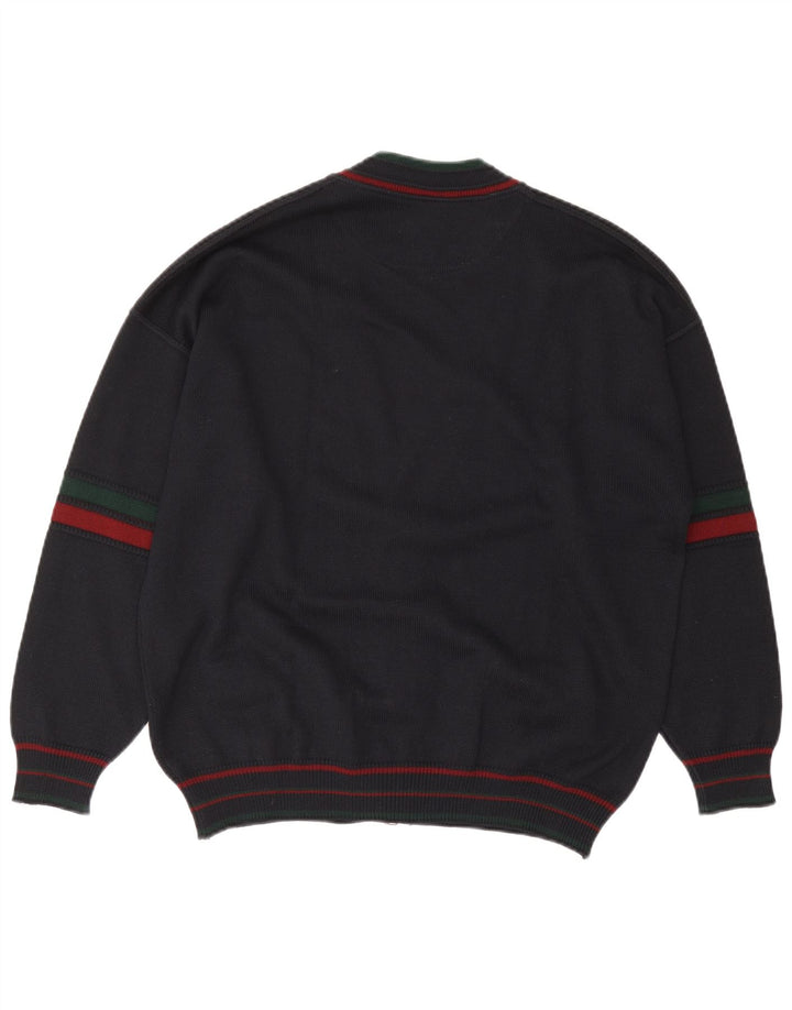 Suéter cardigã masculino White Sails grande azul marinho