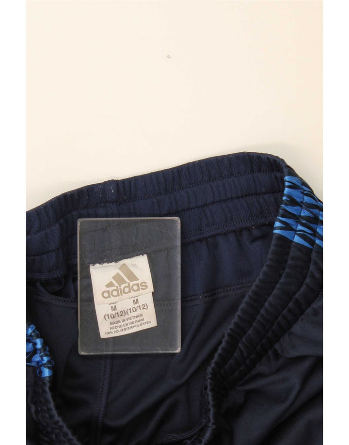 Shorts esportivos masculinos Adidas 10-11 anos médio azul marinho poliéster geométrico