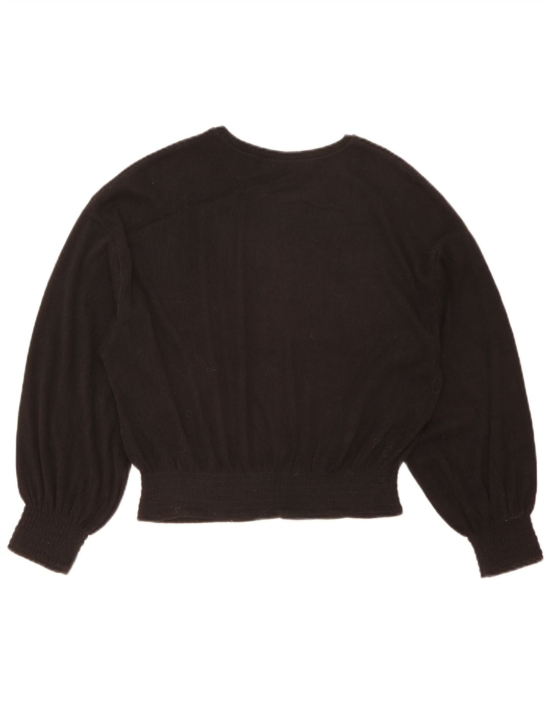 Blusa feminina Zara cropped manga comprida oversized Reino Unido 10 pequena preta