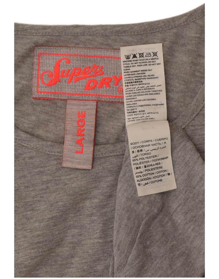 Vestido feminino Superdry com bainha sem mangas UK 14 grande poliéster cinza