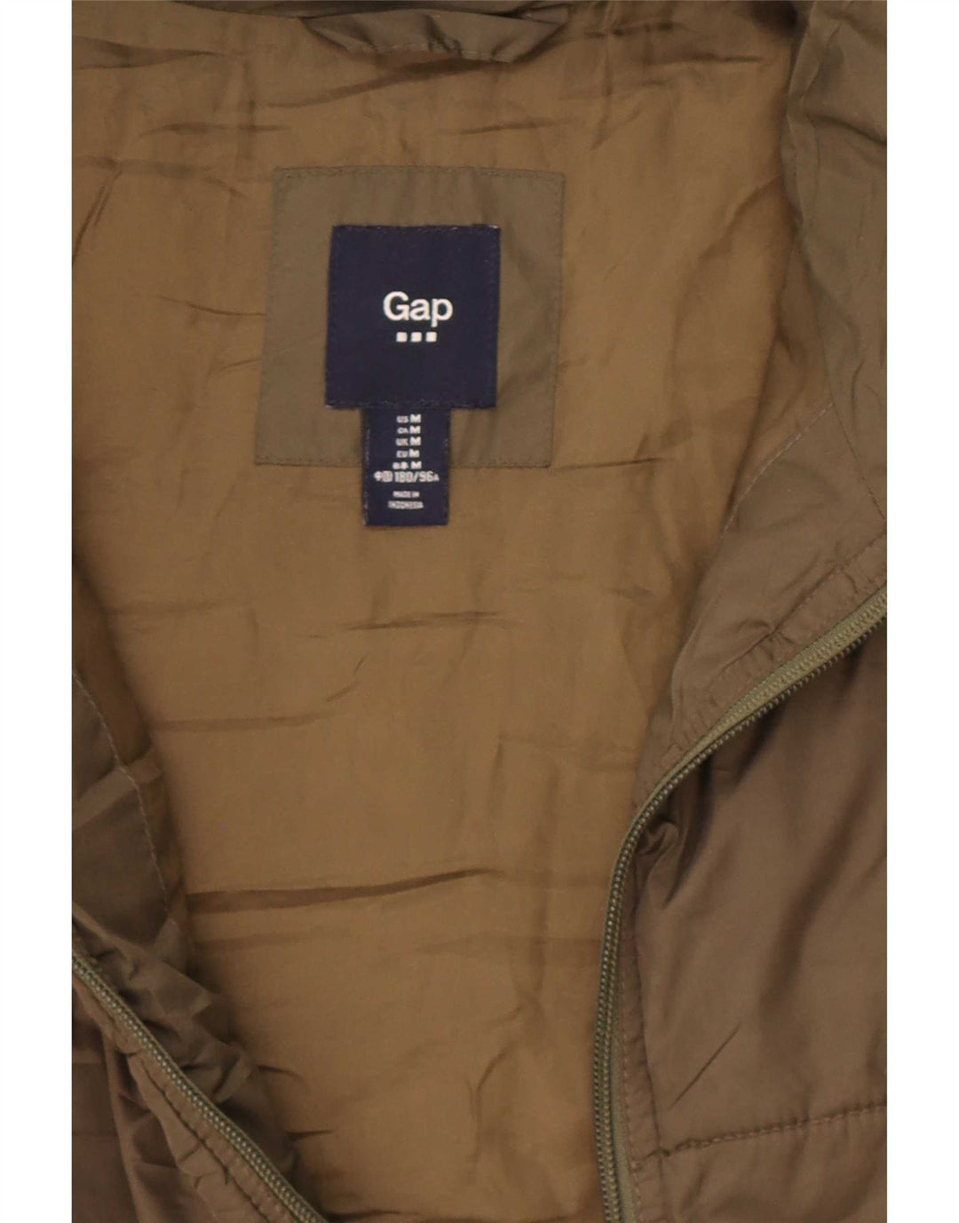 Colete acolchoado masculino Gap UK 38 poliéster cáqui médio