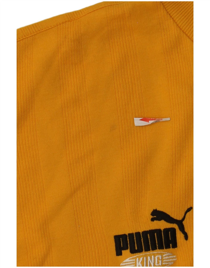 Puma Mens Top Manga Longa XL Amarelo Listrado Algodão