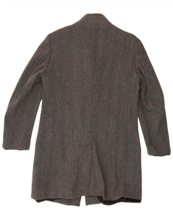Sobretudo masculino Zara UK 40 grande espinha de peixe cinza