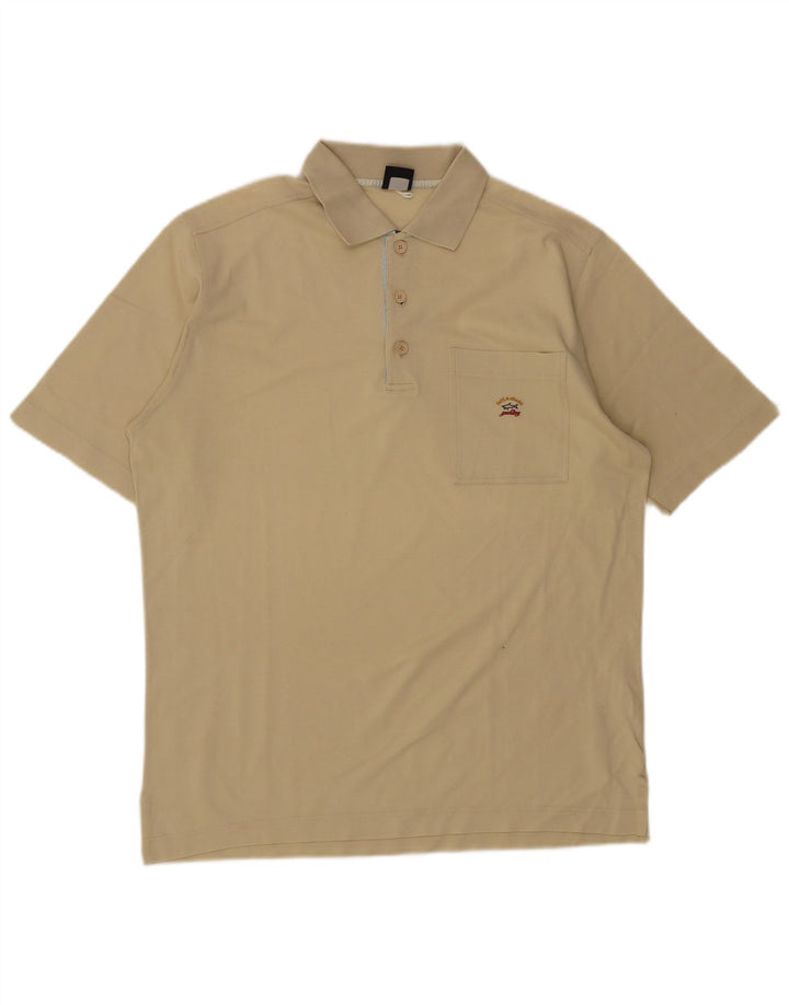 Camisa polo masculina Paul & Shark grande algodão bege
