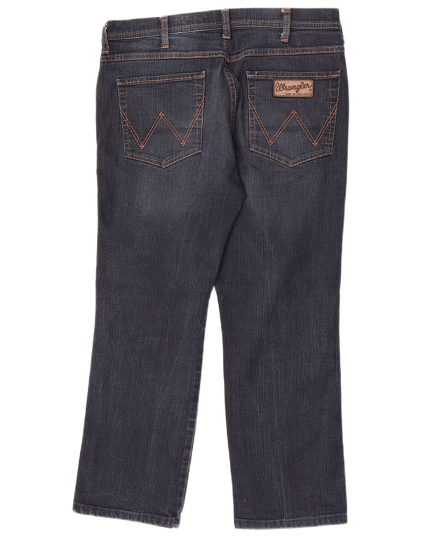 Wrangler Mens Arizona Stretch Straight Jeans W34 L26 Azul Marinho Algodão