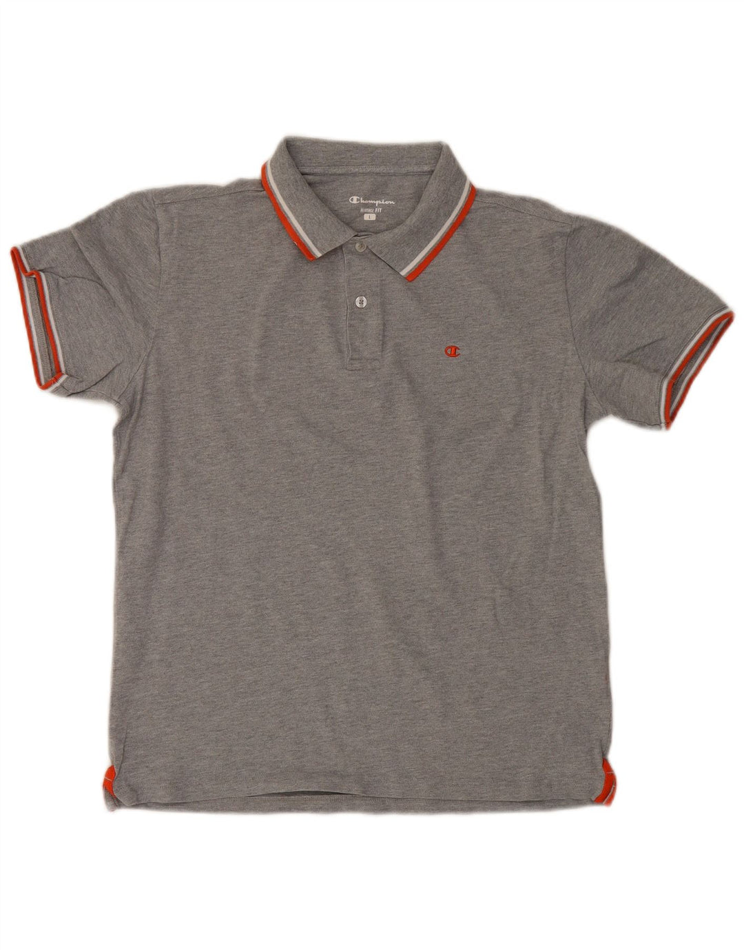 Camisa polo masculina Champion Heritage Fit grande algodão cinza
