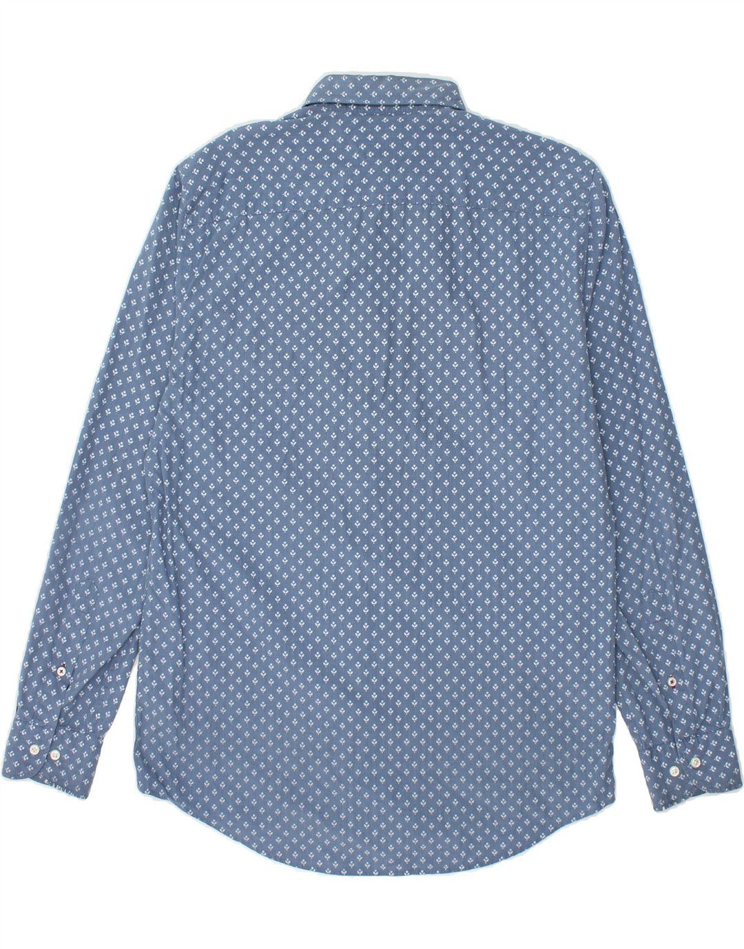 TOMMY HILFIGER Mens Abstract Pattern Regular Fit Shirt Medium Blue Cotton Vintage Tommy Hilfiger and Second-Hand Tommy Hilfiger from Messina Hembry 