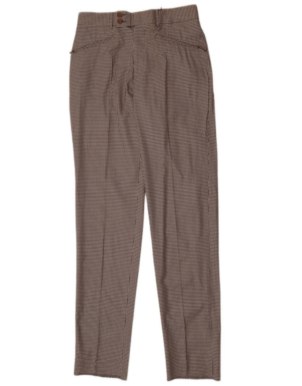 Calça feminina vintage slim casual IT 46 grande W30 L37 preta guingão