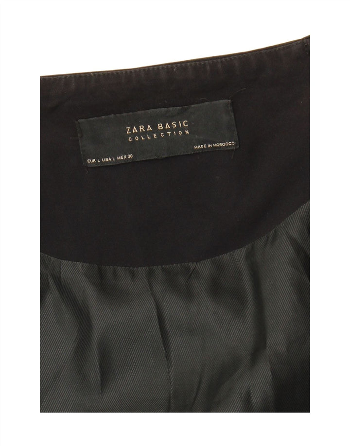 Jaqueta blazer aberta sem mangas Zara Longline feminina Reino Unido 16 grande preto