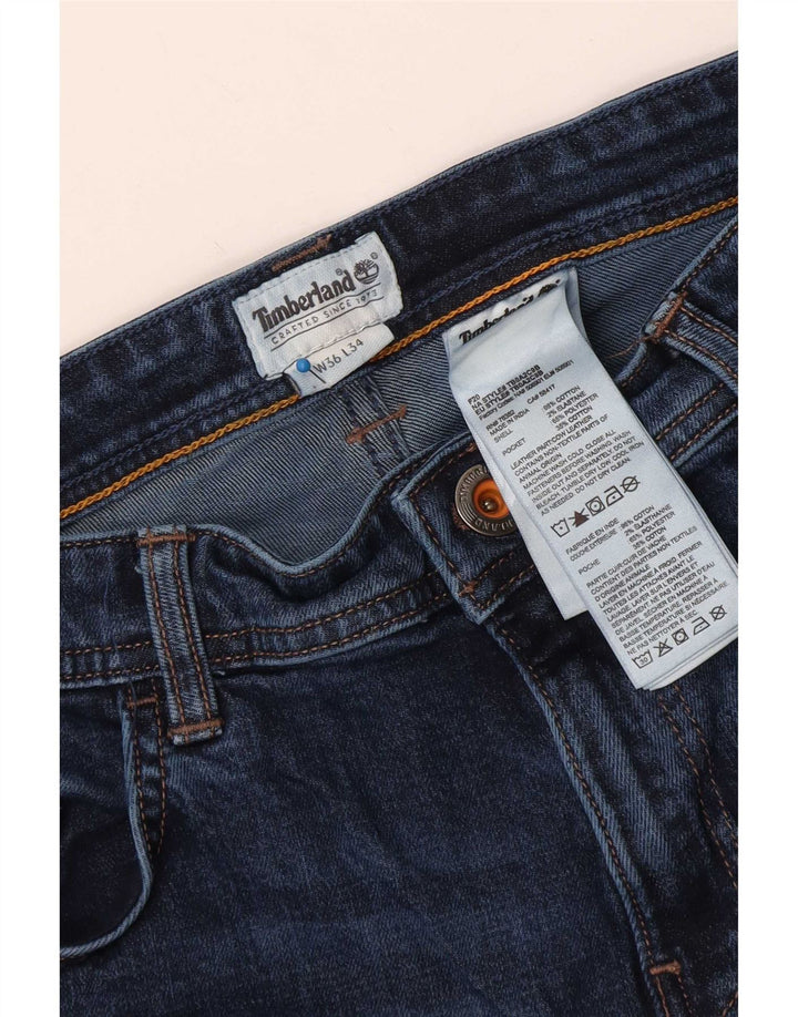 Calça jeans reta masculina Timberland W36 L34 algodão azul marinho