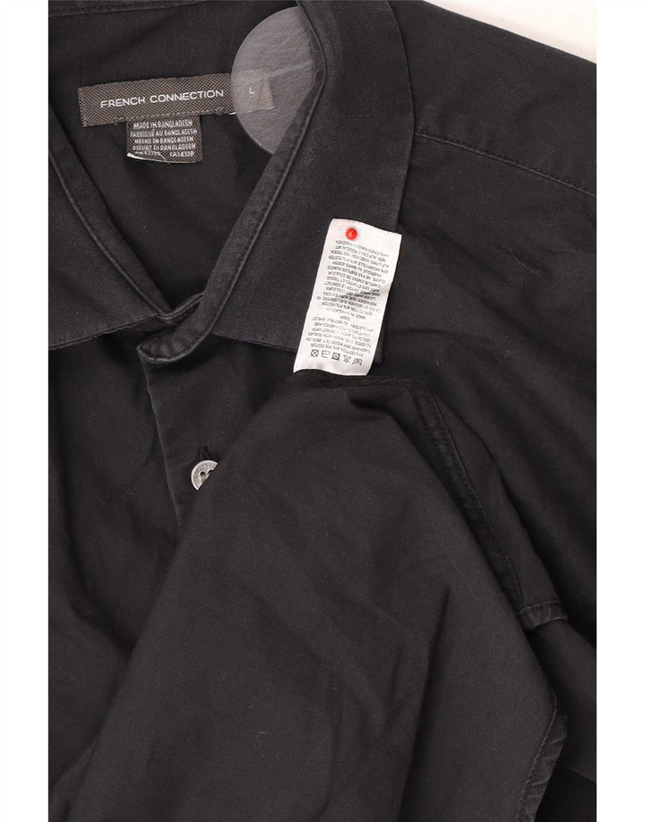 Camisa masculina French Connection grande algodão preto