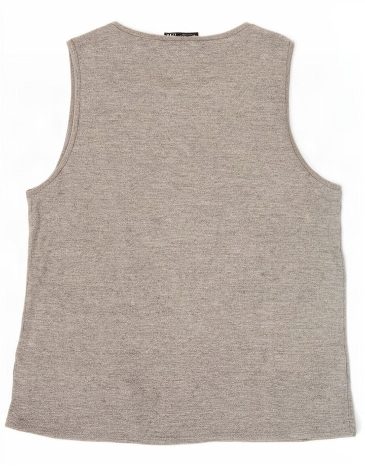 Colete feminino Zara UK 18 XL cinza viscose