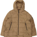 Jaqueta acolchoada com capuz feminino Zara UK 20 2XL poliéster bege