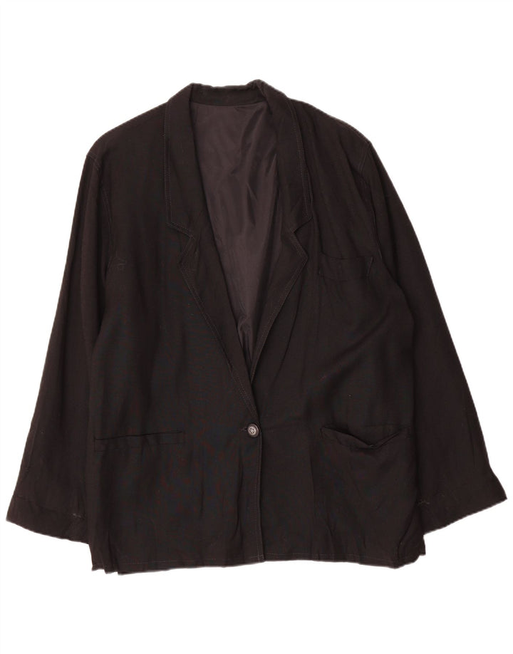 Jaqueta blazer feminina vintage grande de 1 botão UK 10 pequena preta
