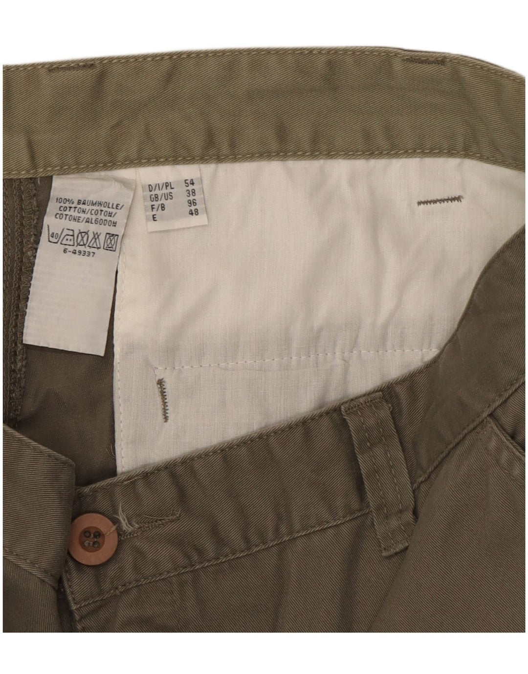 Shorts cargo masculino vintage W38 XL algodão cáqui