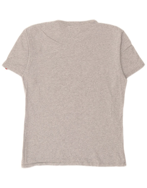 Levi's Camiseta feminina top UK 12 algodão cinza médio