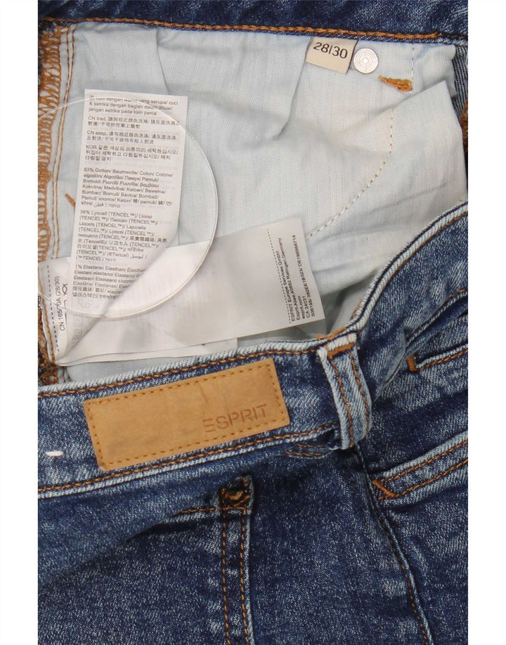 Calça jeans reta feminina Esprit W28 L30 algodão azul