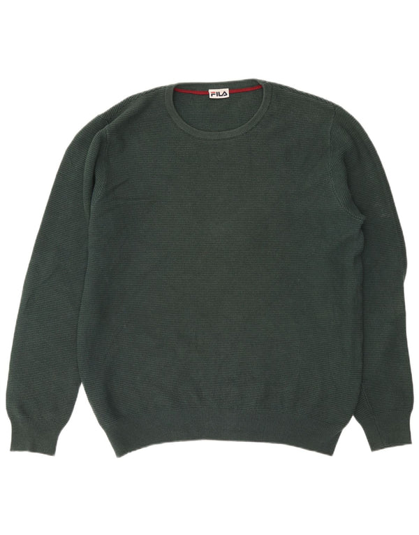 Suéter masculino Fila com gola redonda XL algodão verde