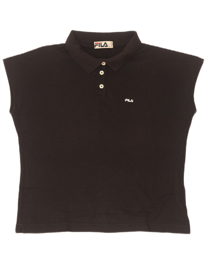 Camisa polo feminina Fila IT 48 XL algodão preto