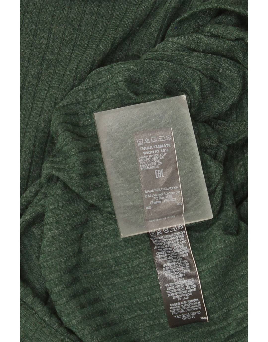Vestido jumper feminino de manga comprida Marks & Spencer Reino Unido 8 pequeno poliéster verde
