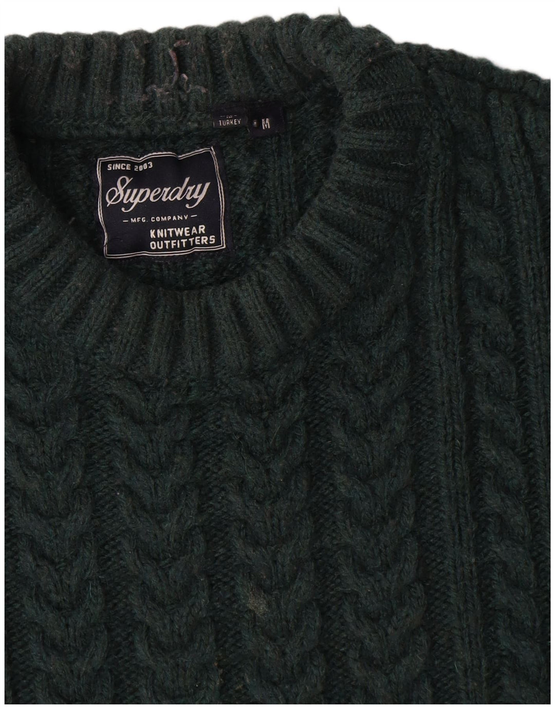 Suéter masculino Superdry com gola redonda e acrílico verde médio