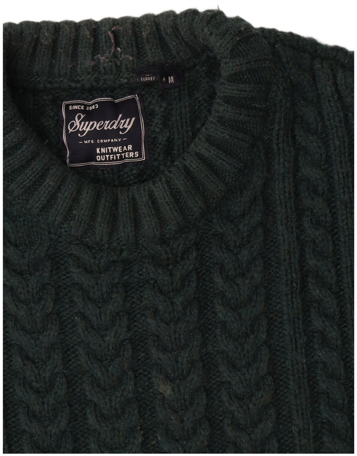 Suéter masculino Superdry com gola redonda e acrílico verde médio