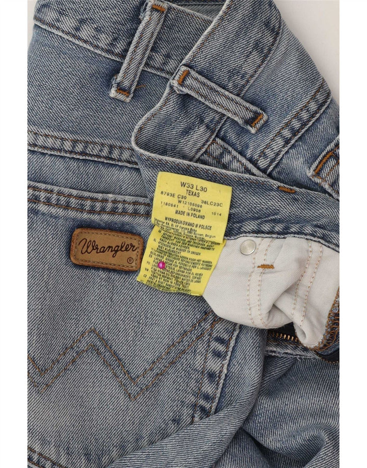 Wrangler Mens Straight Jeans W33 L30 Azul Algodão