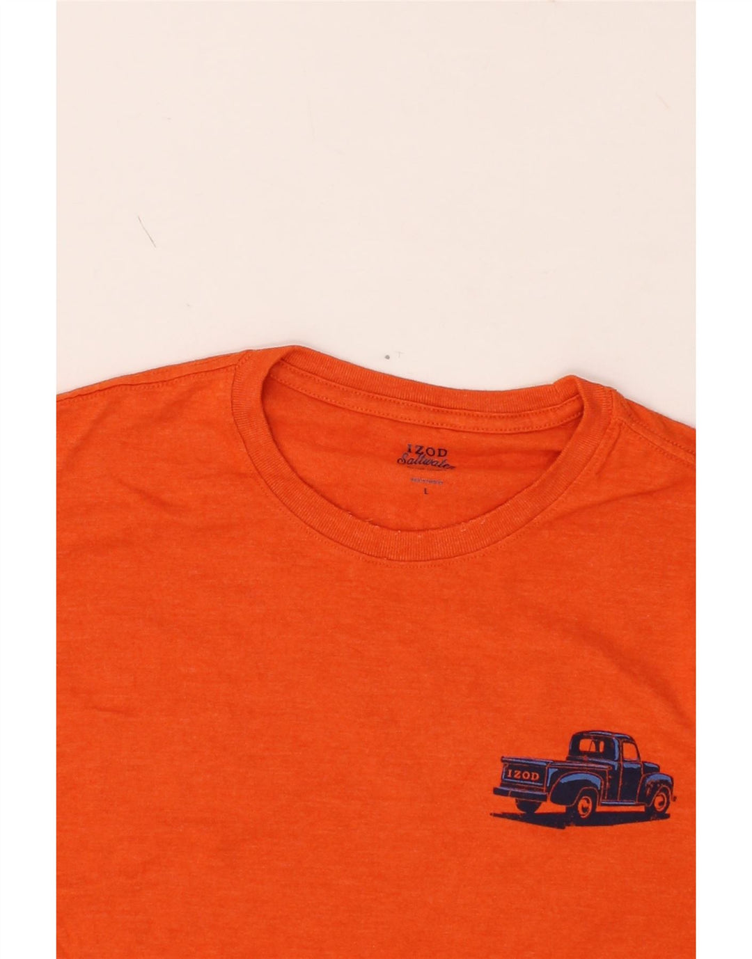 IZOD Mens Salt Water Graphic T-Shirt Top Large Orange Cotton Vintage Izod and Second-Hand Izod from Messina Hembry 