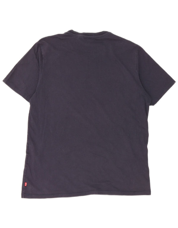 Camiseta gráfica masculina Levi's Top grande algodão azul marinho