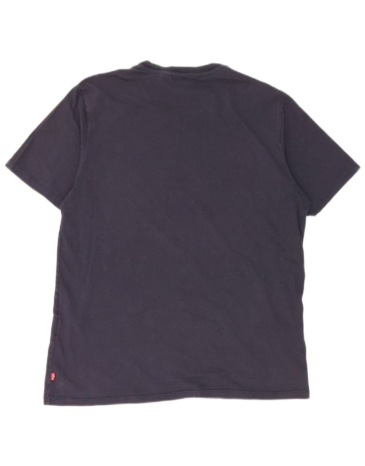 Camiseta gráfica masculina Levi's Top grande algodão azul marinho