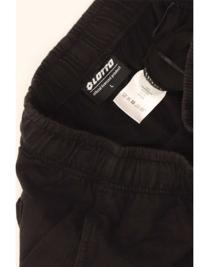Lotto Mens Sport Shorts Grande Algodão Preto