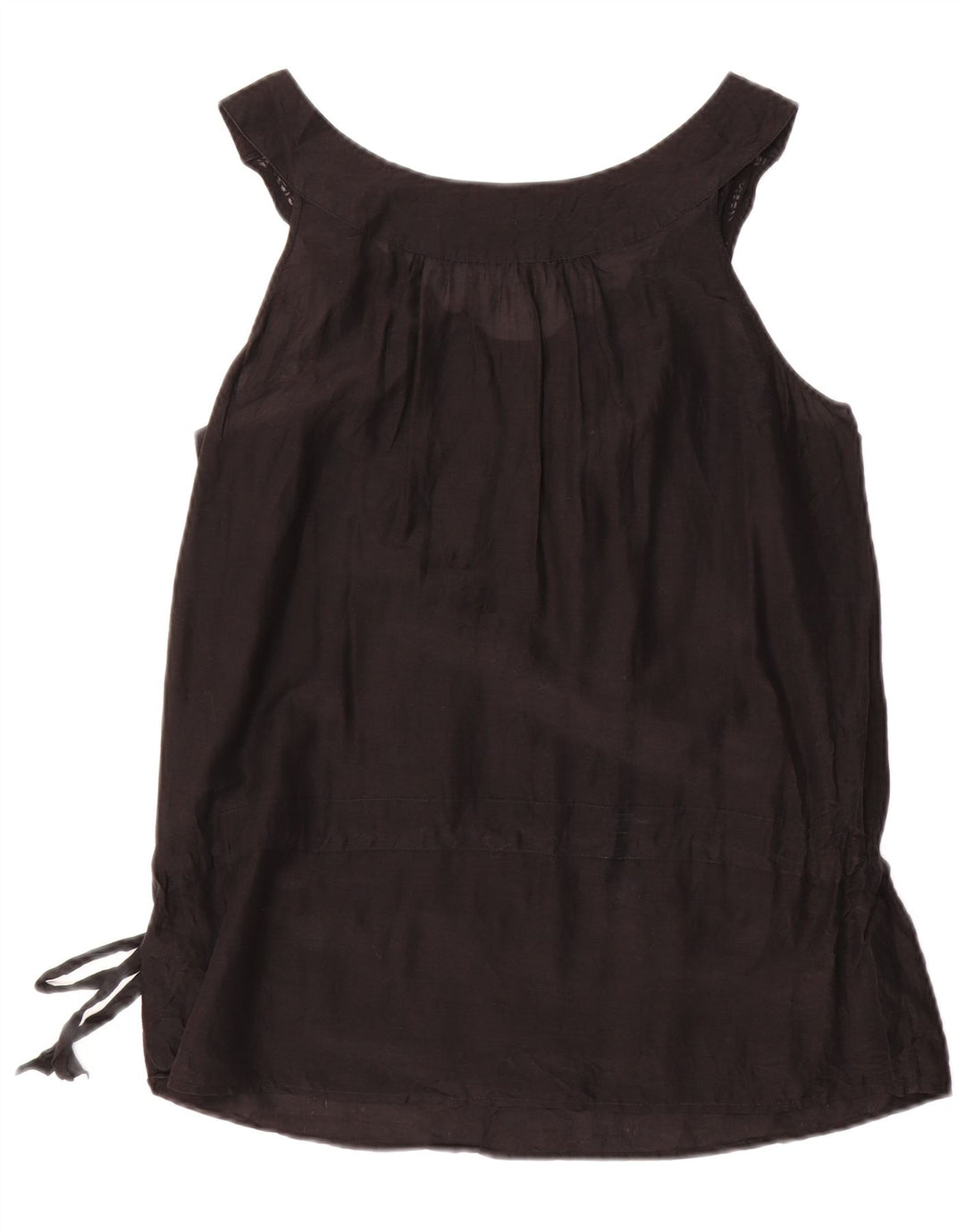 Blusa feminina sem mangas MASSIMO DUTTI UK 18 XL algodão preto