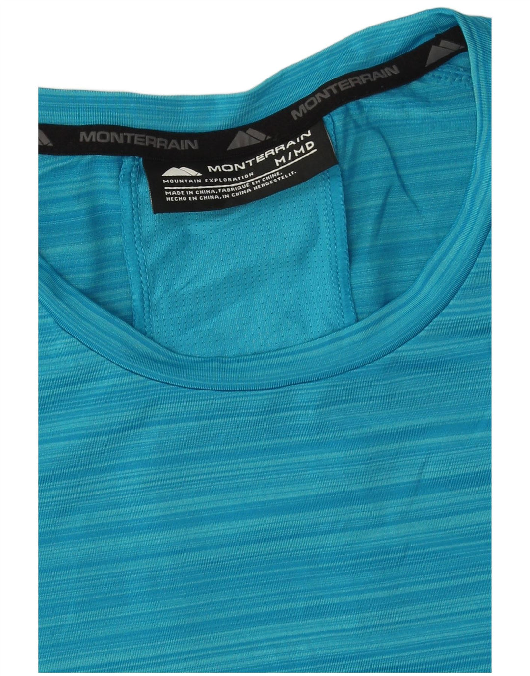 Camiseta masculina Monterrain Graphic Graphic Top Médio Azul Listrado Poliéster
