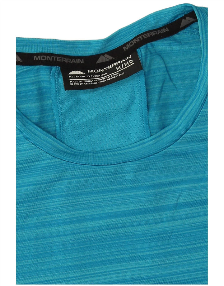 Camiseta masculina Monterrain Graphic Graphic Top Médio Azul Listrado Poliéster