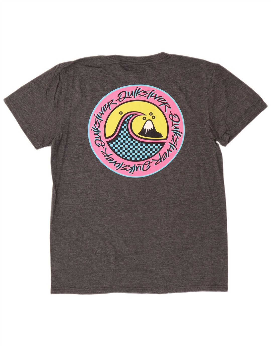 Camiseta masculina Quiksilver Regular Fit com estampa gráfica de algodão cinza médio