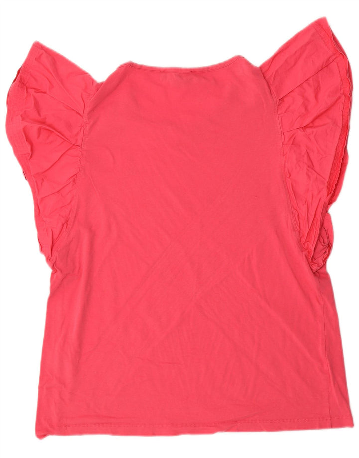 Blusa feminina TOMMY HILFIGER Batwing UK 14 grande algodão rosa