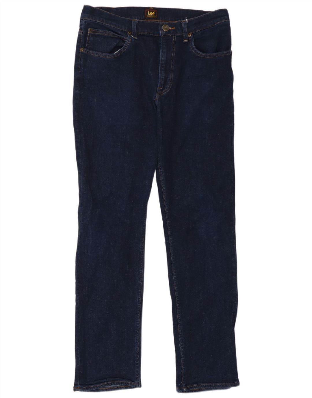 Lee Womens Brooklyn Straight Jeans W33 L29 Azul Marinho Algodão