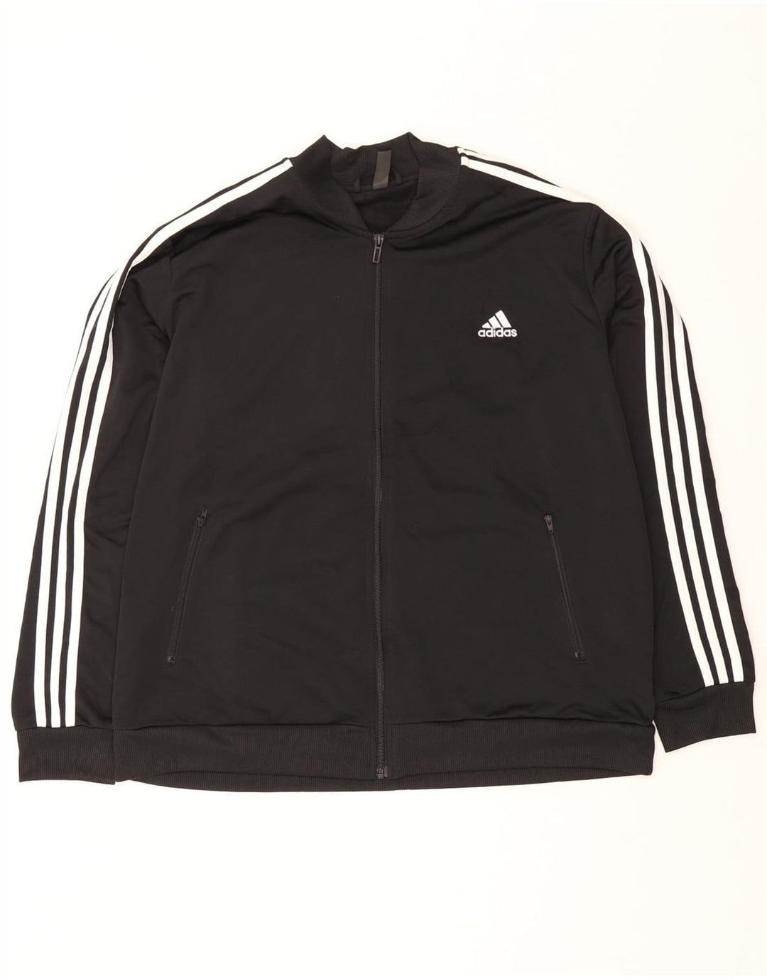 Adidas Womens Tracksuit Top Jacket UK 24/26 2XL Preto Poliéster