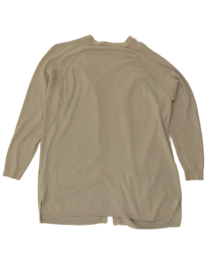 Suéter cardigã aberto feminino Marks & Spencer Reino Unido 16 grande viscose cinza
