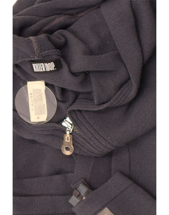 Suéter cardigã feminino com capuz Killer Loop UK 12 azul marinho médio