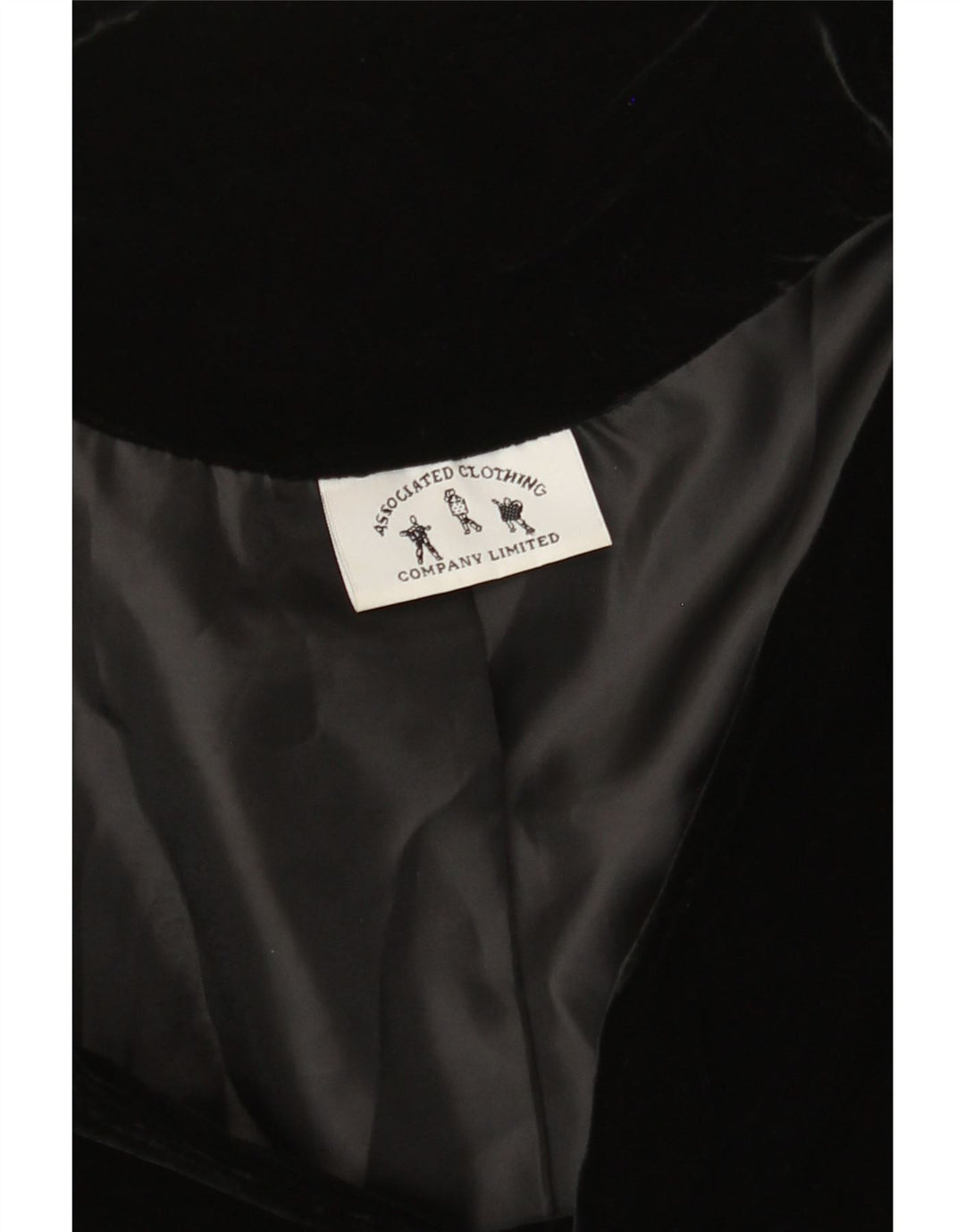 Jaqueta blazer feminina VINTAGE de veludo com 3 botões Reino Unido 12 médio preto