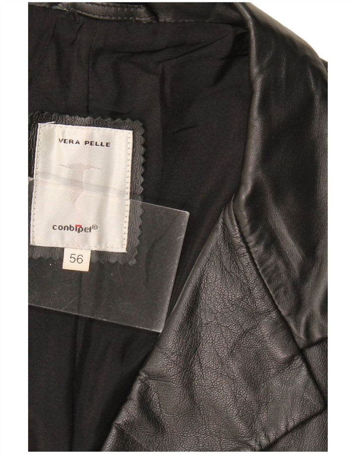 Casaco de couro masculino CONBIPEL UK 40 grande couro preto
