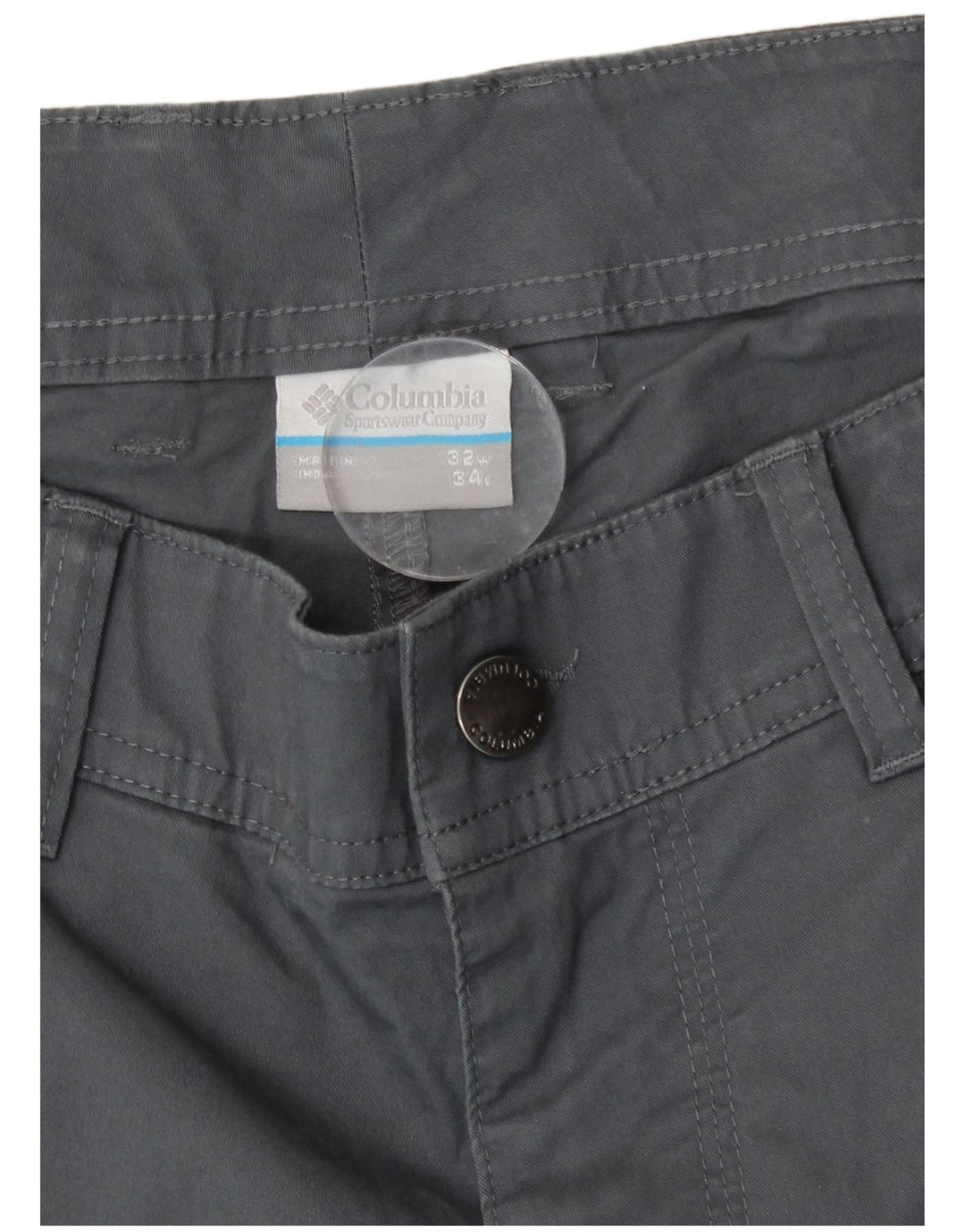 Calça Columbia masculina reta casual W32 L34 algodão cinza